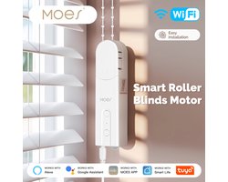 Slimme Gordijnmotor voor Rolgordijnen – Elektrische Gordijnopener met App Bediening – Compatibel met Alexa & Google Assistant – Smart Life App – Stil en Krachtig – Max. 3,7 kg Belastbaar