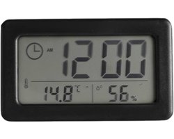 Slimme LCD Klok voor Bureau en Muur met Tijd, Temperatuur en Vochtigheid voor Kantoor, Slaapkamer en Woonkamer