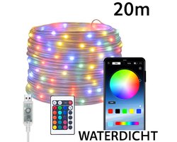 Slimme LED Lichtsnoer 20M - RGB - Met App & Afstandsbediening - USB 20 Meter