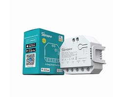 Slimme WIFI Gordijnschakelaar met Energietoezicht - DUALR3 LITE Dubbele Relais DIY voor Gordijnen, Jaloezieën en Rolluiken - Werkt met Alexa