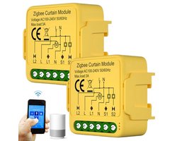 Slimme Wifi Rolluikschakelaarmodule - 2 Stuks met Looptijdinstelling voor Gordijnen en Jaloezieën