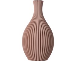 Slimprint Vaas LILY, Bloesem Roze, L19,2 x B14 x H35 cm, Moderne Tafeldecoratie, Ovale Decoratie Vaas voor Droogbloemen, Gerecycled Biokunststof