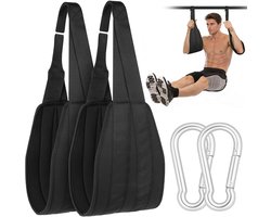 Sling trainer ab straps - Zwart - Gevoerde arm lussen - Ideaal voor buikspieroefeningen - ShopVlot