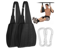 Sling Trainer Arm Lussen - Set van 2 Buikspier Trainingsbanden voor Suspension Training - Gewatteerde Ophanglussen voor Core Training, Pull-Ups en Krachttraining - Verstelbare Fitness Accessoires voor Thuis en Gym - Zwart