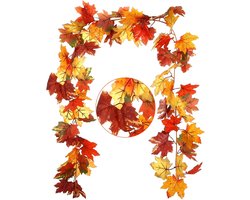 Slinger herfst 2 stuks hangers Thanksgiving banner esdoornblad kunst oogstfeest decoratie Halloween (1,7 meter)