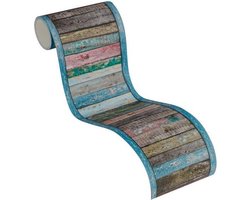 SLOOPHOUT BEHANGRAND | Industrieel - blauw bruin meerkleurig - A.S. Création Only Borders 11