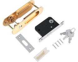 Sloten slot deur sluiting houten onzichtbaar met 3 sleutels meubels hardware sluiting binnen voor badkamer kast keuken balkon (goud)