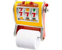 Slotmachine Toiletrolhouder – Retro Gokkast Stijl – Originele Toiletpapier Dispenser – Wandmontage & Ruimtebesparend – Decoratieve WC Papierhouder voor Badkamer, Caravan, Camping of Vintage Thema – Resin Design