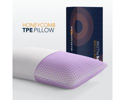 Slowwave Honeycomb TPE Pillow - Ervaar het beste hoofdkussen - 30 nachten proefslapen - Kern van 'slow rebound' memory foam voor perfecte ondersteuning - buitenlaag van 3D TPE voor ideale slaaptemperatuur - Inclusief TENCEL™ kussensloop