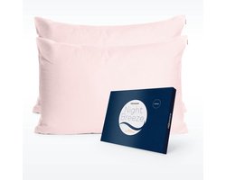 Slowwave NightBreeze kussensloop - Duopack (set van 2) - 100% TENCEL™ lyocell - Zacht en comfortabel - Beschermt de huid - Duurzaam alternatief voor zijde - Vochtregulerend - Hypoallergeen en antibacterieel - Kleur: Pink Swan - Formaat: 60 x 70cm