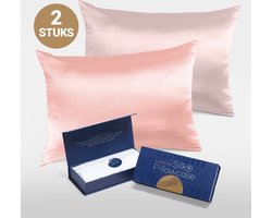 Slowwave Premium Silk Pillowcase - Extra voordelig colorpack: Cherry Blossom en Pink Swan (lichtroze) - Ervaar het beste zijden kussensloop - 100% Mulberry zijde - 22 momme - Hoogste kwaliteit (grade 6A) - 60x70cm