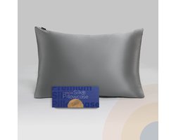 Slowwave Premium Silk Pillowcase - Kleur: Grey Elegance - Ervaar het beste zijden kussensloop - 100% Mulberry zijde - 22 momme - Hoogste kwaliteit (grade 6A) - 60x70cm