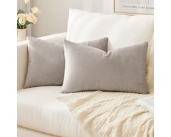 Slozzi Set van 2 fluwelen kussenhoezen, sierkussen voor huishoudelijk gebruik, decoratieve kussenhoes, zacht bankkussen voor bank, slaapkamer, woonkamer, 30 x 50 cm, hartvormig hout