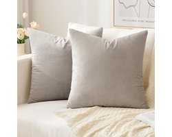 Slozzi Set van 2 fluwelen kussenhoezen, sierkussen voor huishoudelijk gebruik, decoratieve kussenhoes, zacht bankkussen voor bank, slaapkamer, woonkamer, 50x50 cm, hartvormig hout