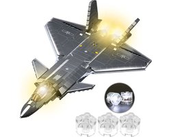 Sluban - J20S Straaljager met LED verlichtingen | WW2 army luchtmacht | Technic creator ideas educatief leger speelgoed | Expert bouwpakketten voor volwassenen | Classic icons vliegtuig modelbouw | 953 bloks