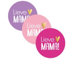 Sluitsticker - Lieve mama - Goud hartje - 3 assorti - Sluitzegel- Kadosticker - Mama is de liefste - de beste - Moeder Verrassen - Moederdag - Bedank kaart - Bedankje | Envelop sticker | Cadeau – Gift – Cadeauzakje | Chique inpakken | DH collection