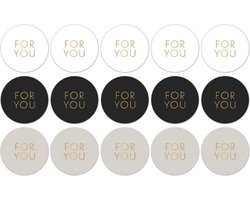 Sluitsticker - Sluitsticker XXL - For You - 5 assorti - Kerst - Sinterklaas - Wit - Beige - Zwart - Goud – Taupe / Mauve - Poeder Rose / Beige l Verrassen | Envelop stickers | Cadeau – Gift – Cadeauzakje | Chique inpakken | DH Collection
