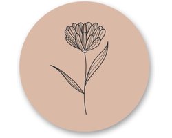 Sluitsticker - Sluitzegel – Bloem – Poeder Rose / Nude / Mauve / Taupe | Valentijn - Print | Verjaardag - Trouwkaart – Geboortekaart – Envelop | Envelop stickers | Cadeau – Gift – Cadeauzakje – Traktatie | Leuk inpakken | Huwelijk - Babyshower
