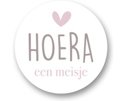 Sluitsticker -Sluitzegel Hoera een Meisje - Taupe - Sluistickers Pimp Studio