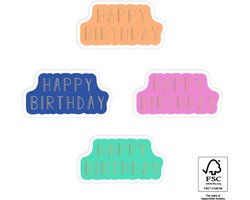 Sluitsticker Sticker - Happy Birthday | Goud – Groen – Rose - Taupe - Mauve - Oker | Envelop - Traktatiezakje - | Envelop sticker | Cadeau - Gift - Cadeauzakje - Traktatie - Kado - Kadozakje | Chique inpakken | Verjaardag - Feest | DH Collection
