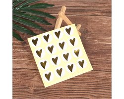 Sluitzegel gouden hartje - 16 stuks - stickers - sluitsticker - cadeauzakje - inpakken - huwelijk