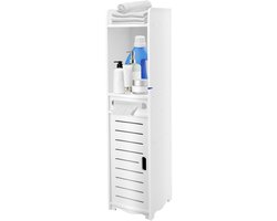 Smal Badkamerrek - Hoge Kast - Ruimte Besparen - Waterdicht Materiaal - 20x20x80cm - Wit