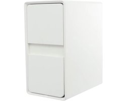 Smal nachtkastje – Voor slaapkamer en woonkamer – modern ontwerp met lades, compact en ruimtebesparend – hout, wit, 25 × 40 × 48 cm