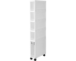 Smal Opbergmeubel - Lade Kast - Ruimte Besparen - Flexibele Indeling - 20.6 x 49.8 cm - Wit