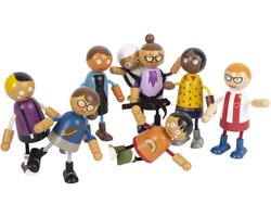 Small Foot - Houten Buigzame Poppenfamilie met Baby, 8st.