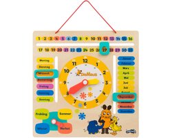 Small Foot - Houten Leerbord Klok Kijken Muis - Duitstalig