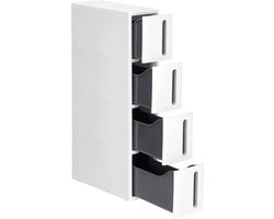 Small Rolling Shelf - Opbergrek - Ruimtebesparende organizer - Diepe laden - Waterdicht PP - 45 cm x 17 cm x 83 cm