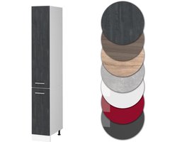 Smalle Apothekerskast Keukenblok 30 cm Zwart Beton en Wit