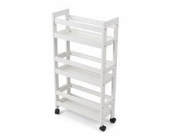 Smalle badkamerkast op wielen, 3 planken KLUK, 38 x 15 x 76 cm