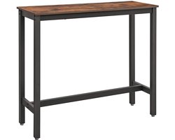 Smalle Bartafel 120x40x100cm Rustiek Bruin +Zwart Metaal Keuken Bar Restaurant Werkruimte Stevig Metalen Frame Geschikt Voor Eet- En Drinkruimte Industrieel Modern Gemakkelijk Te Monteren
