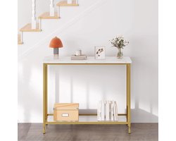 Smalle consoletafel, halmeubel, bijzettafel, entreetafel, presentatietafel, geschikt voor kleine ruimtes, afmetingen 85 x 30 x 81 cm
