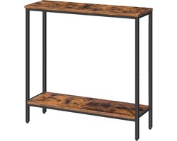 Smalle gangtafel met plank - 75 x 22 cm - Bijzettafel voor kleine ruimte met 3 zoekwoorden