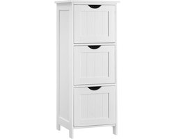 Smalle kast - Badkamerkast - Ladekast - Badkamerkast - Scandinavisch - 3 lades - 32 x 30 x 81 cm - MDF - Wit