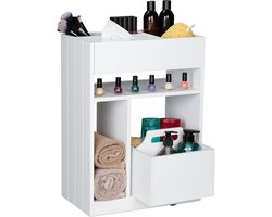 smalle kast - op wielen - niskast - keuken trolley - badkamer - kantoor - wit