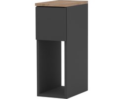 SMALLE NACHTKAST GRIJS EIKEN WOTAN 20 CM NACHTKASTJE VOOR LOFT SLAAPKAMER