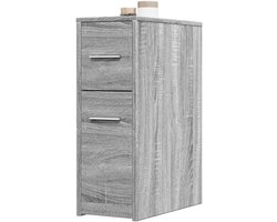 Smalle Opbergkast - Hoge Kast Wielen - Ruimte Besparen - Met 2 Laden - 22 x 44 x 615 cm