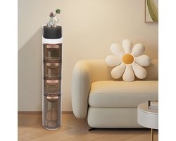 Smalle Opbergkast – Ladekast – Opbergkast – Organizer – Ladeblok – 4 Laden – Transparante Fronten – Extra Grote Tissue Opening – Compact Ruimtebesparend – Duurzaam Plastic