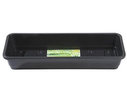 Smalle tuinlade voor plantenpotten - Zwart - 37 cm