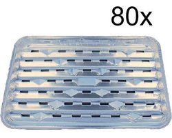 S'MART BBQ  aluminium grillschaal 80 stuks 34x22x2,5cm (2 x 40 stuks) ideaal voor op de BBQ - wegwerp grillschalen - voordeelverpakking BBQ accessoires