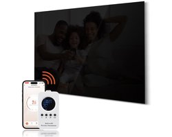 Smart Infrarood Glazen Verwarming 600W – Wifi - Afstandsbediening & TÜV Veiligheid – Zwart
