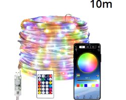Smart LED Verlichting 10 Meter Snoer - Binnen en Buiten - USB - Afstandsbediening - App - Kerstverlichting - Alle kleuren - Verschillende modussen