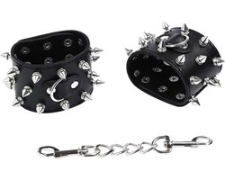 Smart Moves - Polsboeien - Zwarte Handboeien van PU Leer en Spikes