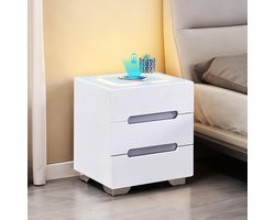 Smart Nachtkastje met Draadloos Opladen en Instelbare LED Verlichting