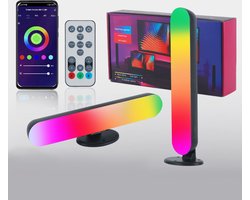 Smart RGB Lamp • Sfeer Verlichting • 2 Stuks Light Bar Lamp met App Control • Ambilight Tafellamp • Sfeerverlichting