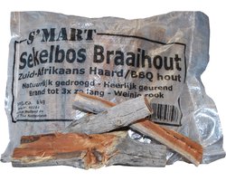 S'MART Sekelbos - Sickle Bush - Braaihout - zak á ca. 6kg voor BBQ houtskool of haardhout