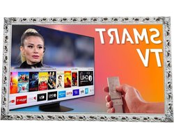 Smart TV Frame - TV Decoratie Frame - TV Aankleden - Handgemaakt Italiaans Design - 70-75 inch - Wit Zilver